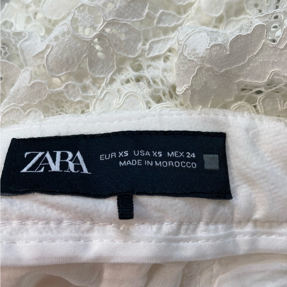 ZARA White Cropped Lace Pants - Picture 7 of 15